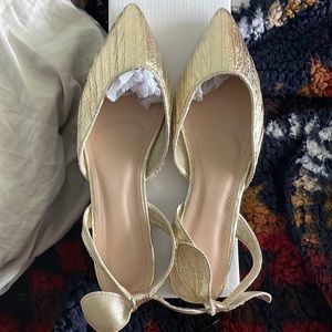 Gold foil dress shoes
